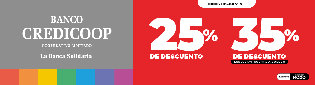 Credicoop 25% 35% Jueves