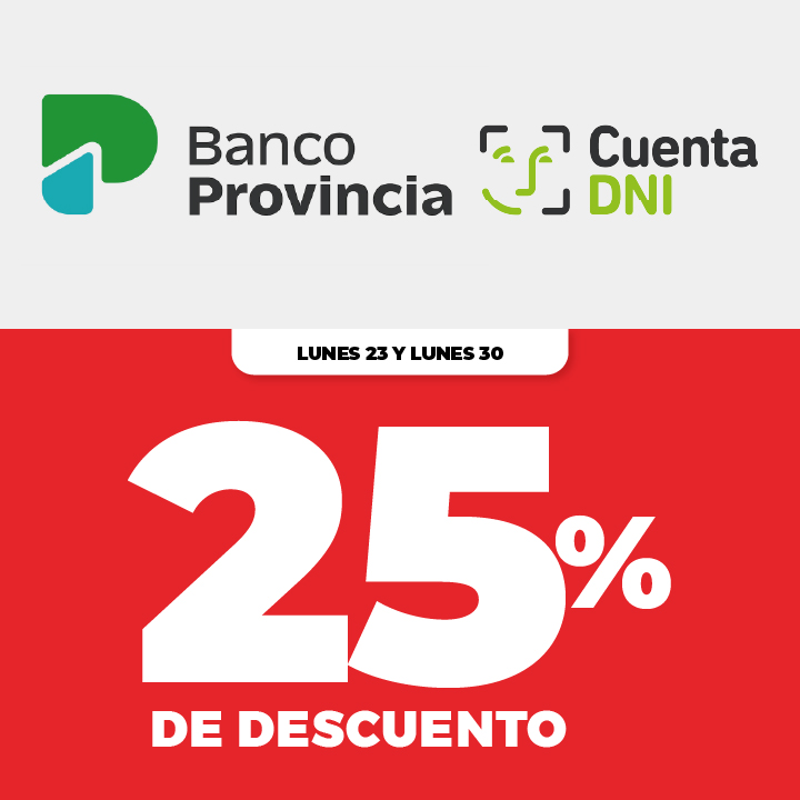 Cuenta DNI 25% Lunes23 y Lunes 30